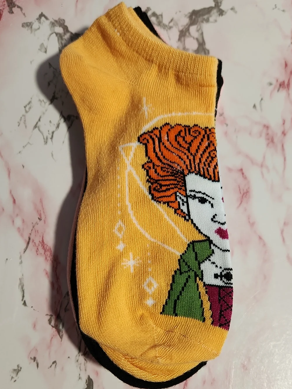 Disney Hocus Pocus Black Pink Orange Character Ankle Socks